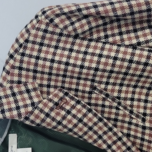 Liz Claiborne New York Tartan Brown Cream Black Wool Plaid Blazer - Picture 7 of 11